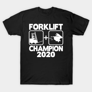 Forklift Racing Champion Logistic Forklifts Fork Warehouse T-Shirt